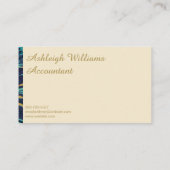 Ocean - Navy Aquamarin Gold Marmorierte Abstrakte  Visitenkarte (Rückseite)