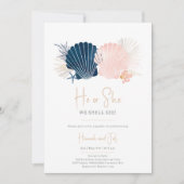 Ocean Navy und Blush Pink Gender offenbaren, dass  Einladung (Vorderseite)