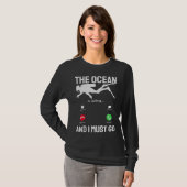 Ocean Ocean is Calling & I Must Go Scuba Diver T-Shirt (Vorne ganz)