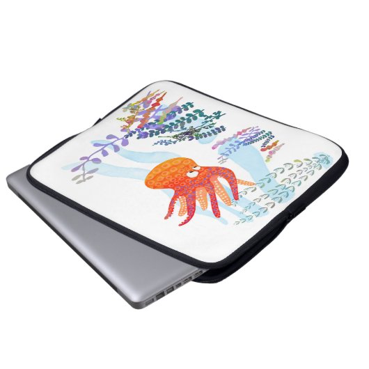 Ocean Octopus und Underwater Friends Laptop Sleeve (Vorne Knopf)