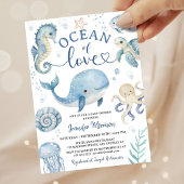 Ocean Of Love Boy Whale Baby Shower Invitation Boy Einladung