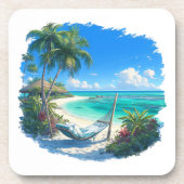 Ocean Paradise - Tropical Beach Oase Getränkeuntersetzer (Vorderseite)