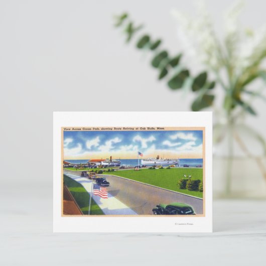 Ocean Park View of Boats Ankunft am Hafen Postkarte (Stehend Vorderseite)