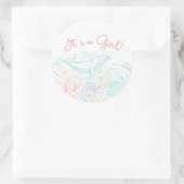 Ocean Party | Es ist ein Girl-Sticker Runder Aufkleber (Tasche)