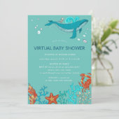Ocean Party Virtual Baby Dusche Einladung (Stehend Vorderseite)