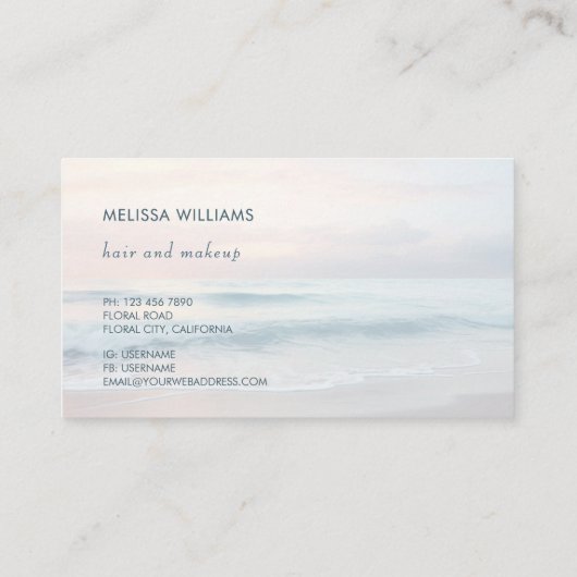 Ocean Pastel Colors Visitenkarte (Rückseite)