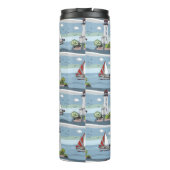 Ocean Pattern Custom Monogram Tumbler Thermosbecher (Rückseite)