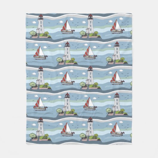 Ocean Pattern Fleece Decke (Vorderseite)