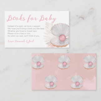 Ocean Pearl Girl Baby Shower Books for Baby Card Begleitkarte