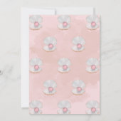 Ocean Pearl Sea Muschel Pink Girl Babydusche Einladung (Rückseite)