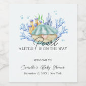 Ocean Pearl Under Sea Baby Dusche Empfang Weinetikett (Einzelnes Label)