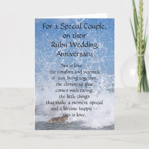 Ocean Personalisiert 40. Wedding Anniversary Card Karte
