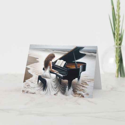 Ocean Pianist Beileid Karte (Vorderseite)