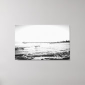 Ocean Pier Black & White, Extra Large Canvas Print Leinwanddruck (Vorderseite)