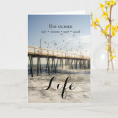 Ocean Pier Grußkarte Karte (Gelbe Blume)