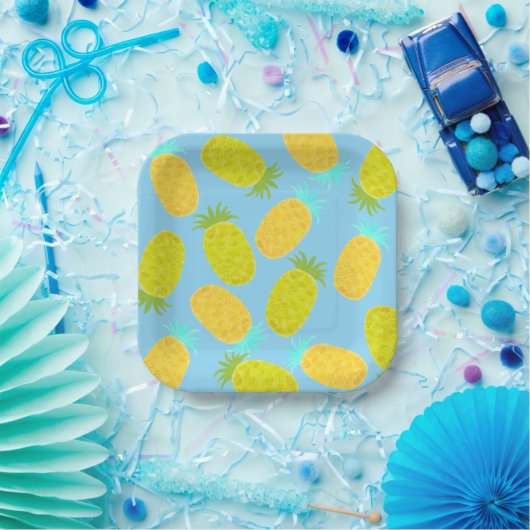 Ocean Pineapples Sky Pattern Pappteller (Party)