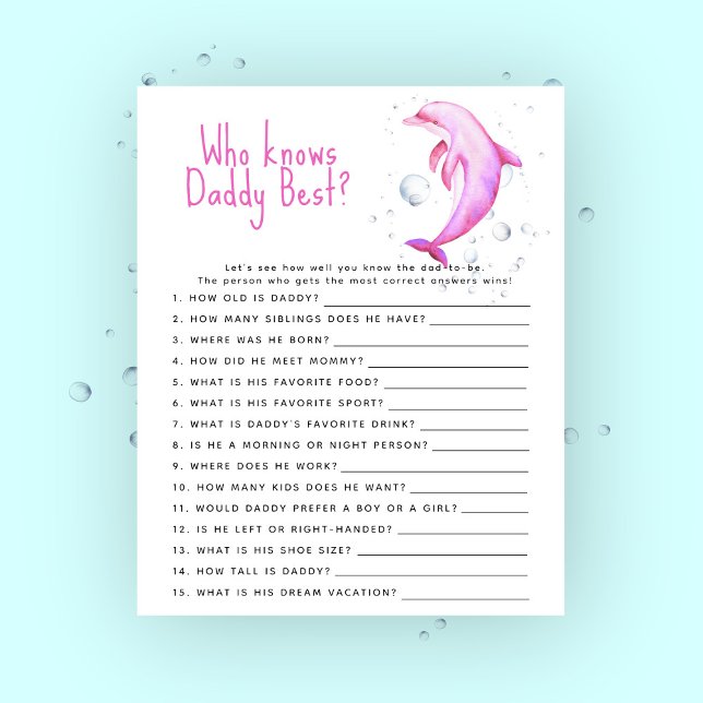 Ocean Pink Delphin - Game Wer Papa am besten kennt (Von Creator hochgeladen)