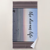 Ocean Pink Sunrise Dream Life Strandtuch (Vorderseite)