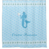 Ocean Princess Mermaid auf Türkis Wavy Duschvorhang (Vorderseite)
