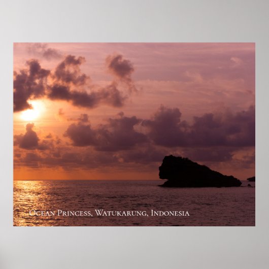 Ocean Princess Rocks Sunset Sky Twilight Poster (Vorne)