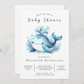 Ocean Printable Whale Baby Dusche Einladung (Vorne/Hinten)