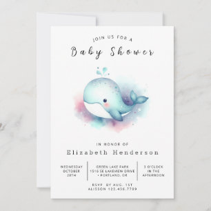 Ocean Printable Whale Baby Dusche Einladung