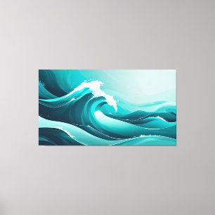 Ocean Pulse - Stilvolle Wave Art in Blue Tones Leinwanddruck