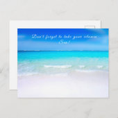 Ocean Quote Beach Life Aqua Blue Postkarte (Vorne/Hinten)