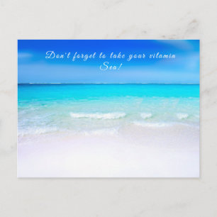 Ocean Quote Beach Life Aqua Blue Postkarte