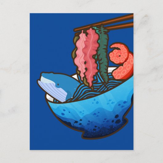 Ocean Ramen Tentacle Kelp Whale Food Nature Postkarte (Vorderseite)