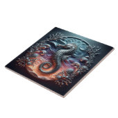 Ocean Reef & 3D-Seepferdchen Faux-Metall Fliese (Seite)