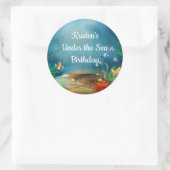 Ocean Reef Under Sea Birthday Party Runder Aufkleber (Tasche)