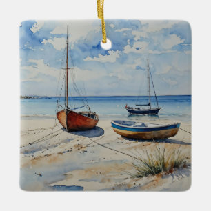 "Ocean Retreat". Eine farbenfrohe Seezunge Keramikornament