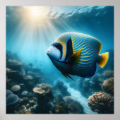 Ocean Riff Kaiser Angelfish farbenfrohe Badezimmer Poster (Vorne)