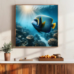 Ocean Riff Kaiser Angelfish farbenfrohe Badezimmer Poster