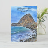 Ocean Rock Mountain Bible Verse Faith Flat Card Dankeskarte (Stehend Vorderseite)
