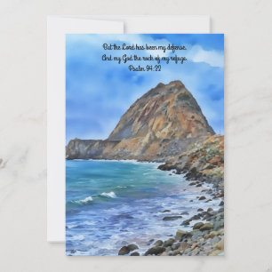 Ocean Rock Mountain Bible Verse Faith Flat Card Dankeskarte