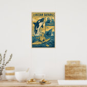 Ocean Safari - Whale Encounter & Otter Comic Poster (Küche)