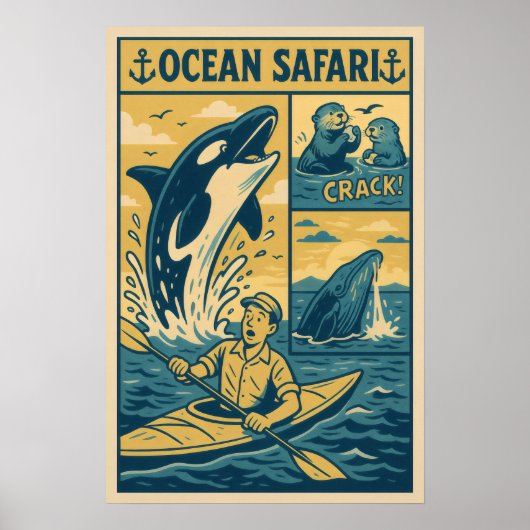 Ocean Safari - Whale Encounter & Otter Comic Poster (Vorne)
