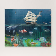 Ocean Sailboat Sea Tiere Fisch Puzzle Geschenk Jun
