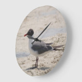 Ocean Sand Seagull Bird Beach Foto Große Wanduhr (Winkel)