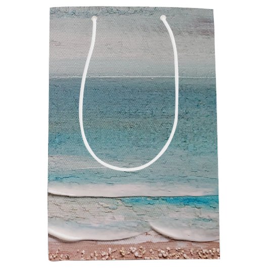 Ocean Sand Textur Mittlere Geschenktüte (Vorderseite)