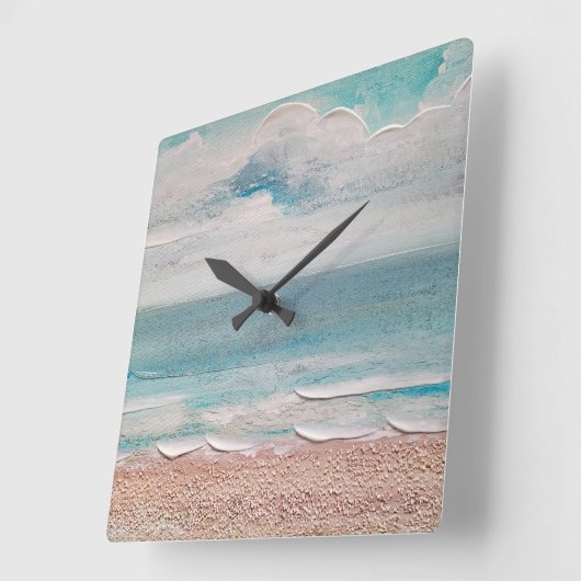Ocean Sand Textur Quadratische Wanduhr (Winkel)