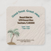 Ocean Sandy Beach Quadratische Visitenkarte (Rückseite)