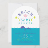 Ocean Scene Beach Baby Dusche Einladung (Vorderseite)