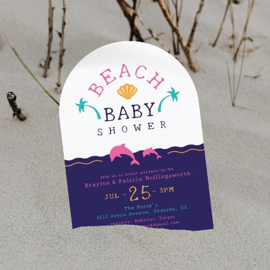 Ocean Scene Beach Baby Dusche Einladung