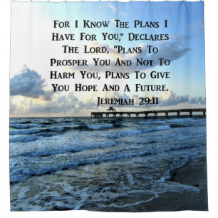 OCEAN SCENE JEREMIAH 29:10 FOTO DESIGN DUSCHVORHANG