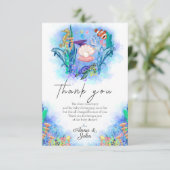 Ocean Sea Animals Party Babydusche Dankeskarte (Stehend Vorderseite)