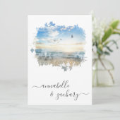 ** Ocean Sea Artistic UAWG - Beach QR AR7 Wedding Einladung (Stehend Vorderseite)