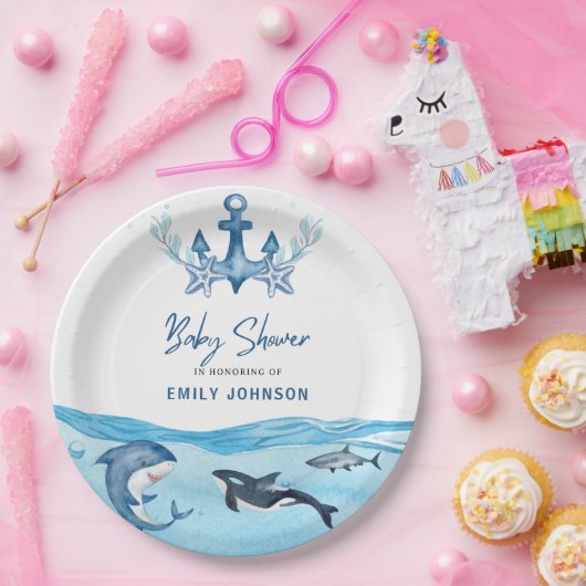 Ocean & Sea Baby Dusche Pappteller (Party)